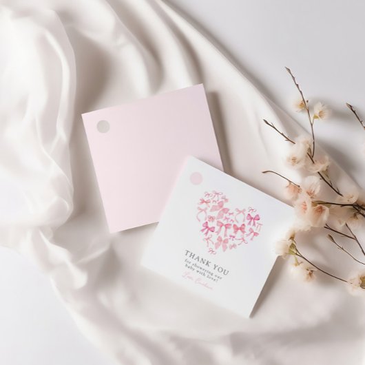 水の色のハートは、お願いベイビーシャワーをボウ フェイバータグ