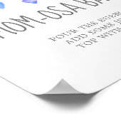 水の色のハート男の子の赤ちゃんシャワー母 – osaバーのサイン ポスター (角)