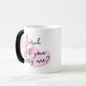 水の色のハート私の提案コーヒーマグを結婚 モーフィングマグカップ (正面左)