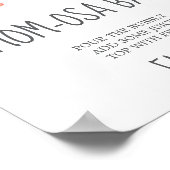 水の色のハートMom-osaバー標識 ポスター (角)