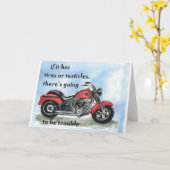 水の色のハーレー脂肪タイヤのオートバイ カード (黄色い花)