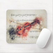 水の色のバイオリンのシーツ音楽さびオレンジ色クリーム マウスパッド (マウス)