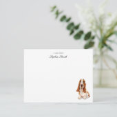 水の色のバスセットハウンドフラットサンキューノート サンキューカード (スタンド正面)