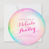 水の色のバブル結婚式の招待 招待状 (正面)