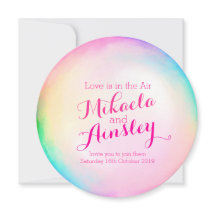 水の色のバブル結婚式の招待