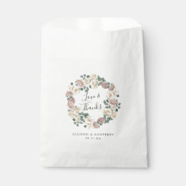 水の色のバラとラン結婚ズありがとう フェイバーバッグ