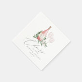 水の色のバラワイン植物性応援に愛 スタンダードカクテルナプキン (角)