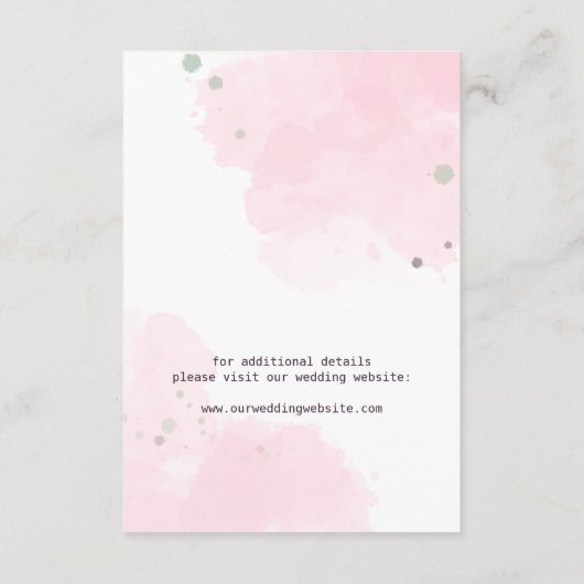 水の色のバラ結婚式招待状オン予算 エンクロージャーカード (裏面)