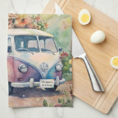 水の色のバンとカスタムプレートギフト キッチンタオル (四つ折り)