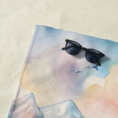 水の色のバンとカスタムプレートギフト ビーチタオル (インサイチュ)