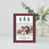 水の色のパインズフォトホリデープレイド ポストカード (スタンド正面)