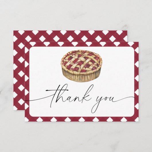 水の色のパイ赤ちゃんシャワー感謝していユー サンキューカード (正面/裏面)