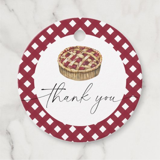 水の色のパイ赤ちゃんシャワー感謝していユー フェイバータグ (正面)