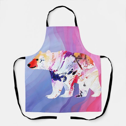 水の色のパステル北極探検家 エプロン (正面)