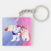 水の色のパステル北極探検家 キーホルダー (裏面)