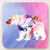 水の色のパステル北極探検家 コースター (正面)