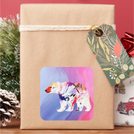 水の色のパステル北極探検家 スクエアシール