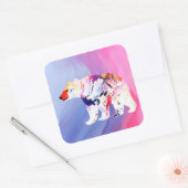 水の色のパステル北極探検家 スクエアシール (封筒)