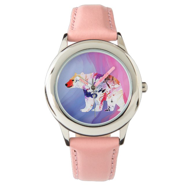 水の色のパステル北極探検家 腕時計 (正面)