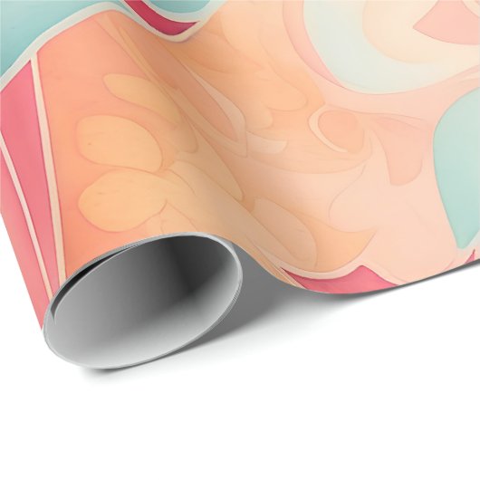 水の色のパターカラフルンパーソナライズされた ラッピングペーパー (ロールコーナー)