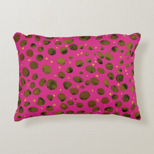 水の色のパターンと抽象芸術チーターの皮膚。 アクセントクッション (正面)