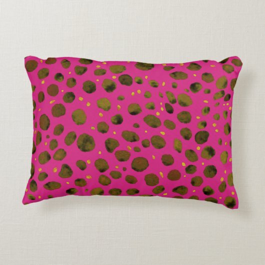 水の色のパターンと抽象芸術チーターの皮膚。 アクセントクッション (裏面)