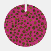 水の色のパターンと抽象芸術チーターの皮膚。 ガラスオーナメント (裏面)