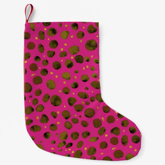 水の色のパターンと抽象芸術チーターの皮膚。 スモールクリスマスストッキング (正面)