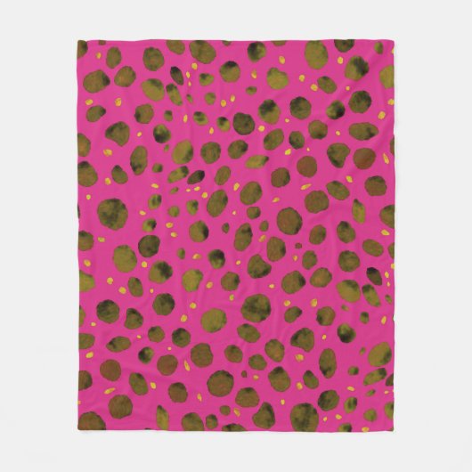 水の色のパターンと抽象芸術チーターの皮膚。 フリースブランケット (正面)