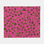 水の色のパターンと抽象芸術チーターの皮膚。 フリースブランケット (正面(横))