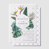 水の色のパラダイス結婚の鳥 ベラム紙招待状 (オフセット (招待状))