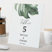 水の色のパームエレガントス結婚スクリプト 台座サイン (インサイチュ)