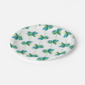 水の色のパームツリーパターン紙プレート ペーパープレート (アングル)