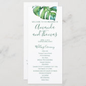 水の色のパームリーフ – 宛先ウェディングプログラム プログラム (正面/裏面)