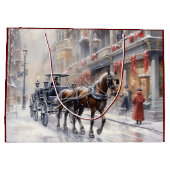 水の色のビクトリアンクリスマス ラージペーパーバッグ (裏面)