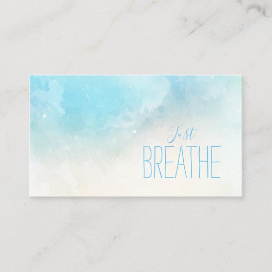 水の色のビーチだけでヨガとウェルネスを呼吸 名刺 (正面)