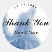水の色のビーチと波感謝していの結婚使用 ラウンドシール (正面)
