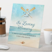 水の色のビーチは愛結婚の記憶の中でオール 台座サイン (インサイチュ)