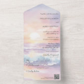 水の色のビーチサンセットオールインワンウェディング招待 オールインワン招待状 (内側)