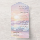 水の色のビーチサンセットオールインワンウェディング招待 オールインワン招待状 (内側)