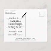 水の色のビーチ宛先ウェディング日付を保存 案内ポストカード (裏面)