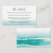 水の色のビーチ宛先ウェディング詳細 エンクロージャーカード (正面/裏面)