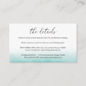 水の色のビーチ宛先ウェディング詳細 エンクロージャーカード (正面)