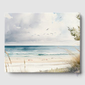 水の色のビーチ沿岸の目的地の結婚式 ゲストブック (裏面)