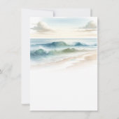 水の色のビーチ波素朴沿岸ありがとう 招待状 (裏面)