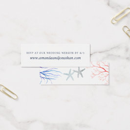 水の色のビーチ結婚式の返信WebサイトRSVP