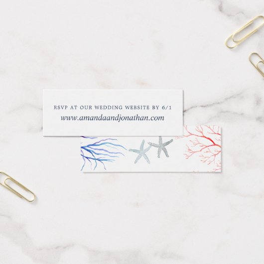 水の色のビーチ結婚式の返信WebサイトRSVP (オフィス)