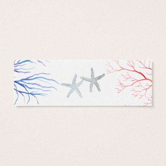 水の色のビーチ結婚式の返信WebサイトRSVP (裏面)