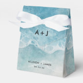 水の色のビーチ結婚式 フェイバーボックス (正面サイド)