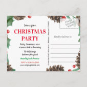 水の色のピネコンは日付を保存クリスマスパーティー 案内ポストカード (裏面)